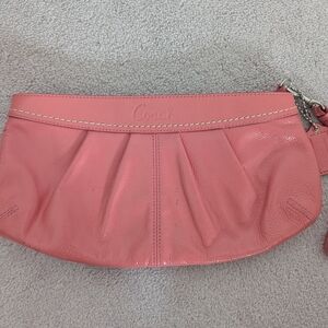 Coach Pink Y2K 2000s Leather Wristlet